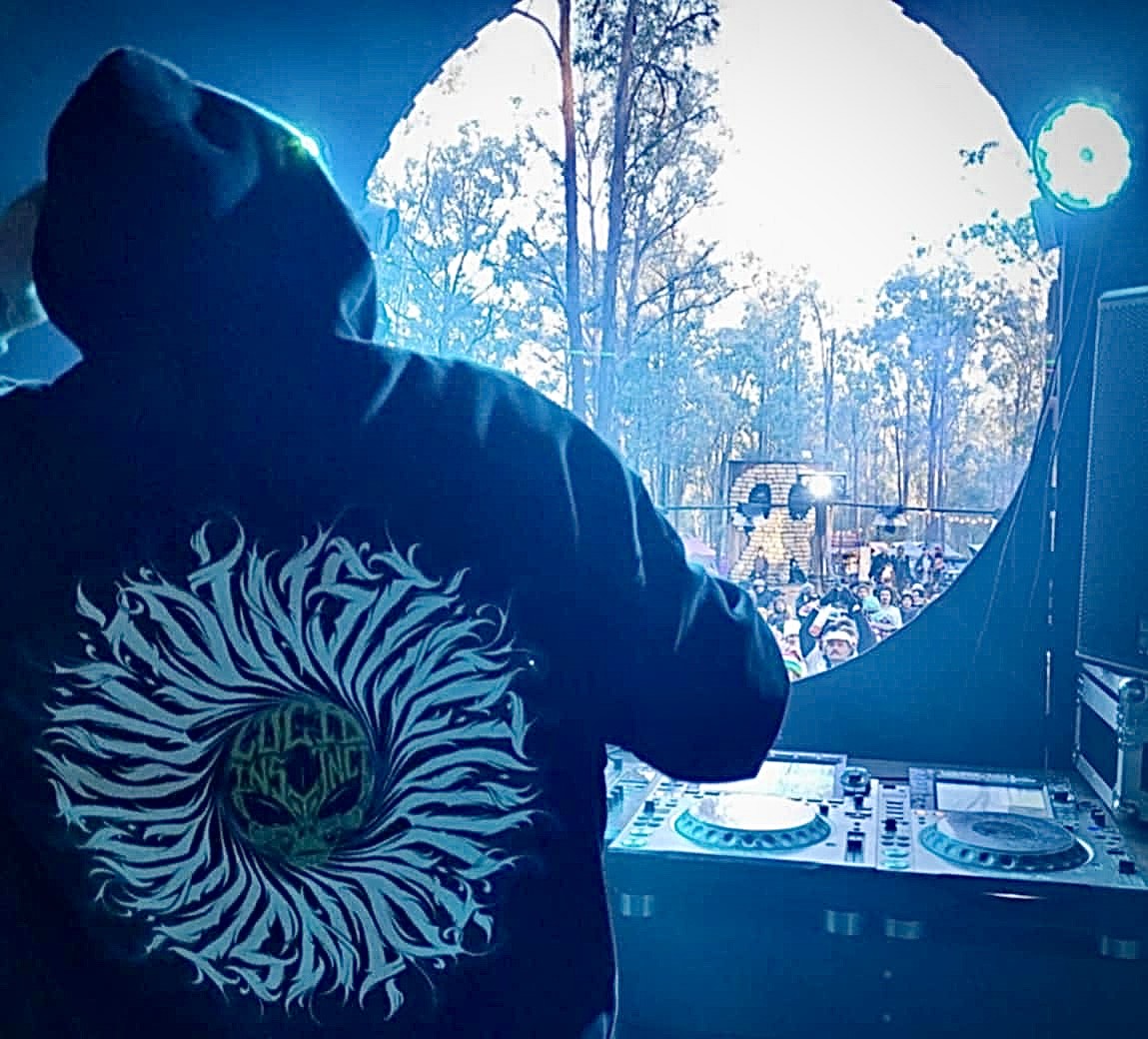 Alien Instinct DJ wearing Lucid Instinct, photographed by Aaron King